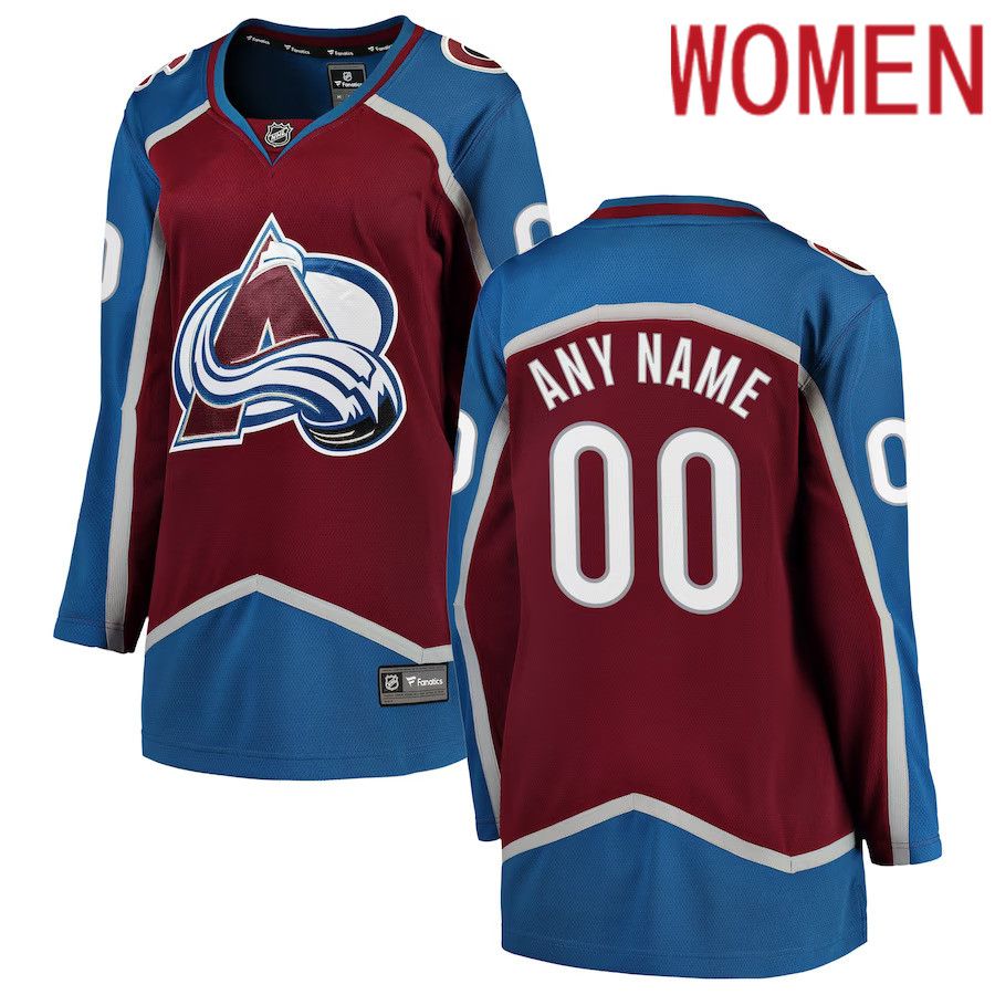 Women Colorado Avalanche Fanatics Branded Maroon Home Breakaway Custom NHL Jersey